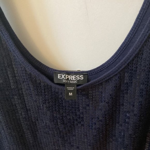 Express Navy Sequin Tank - Picture 3 of 3